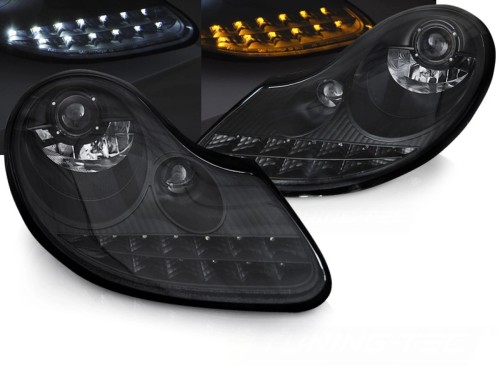 LAMPY PRZEDNIE REFLEKTORY MATT BLACK PORSCHE BOXSTER 96-04 /911 996