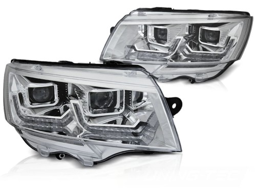 LAMPY PRZEDNIE REFLEKTORY CHROME DRL SEQ LED VW T6.1 20+