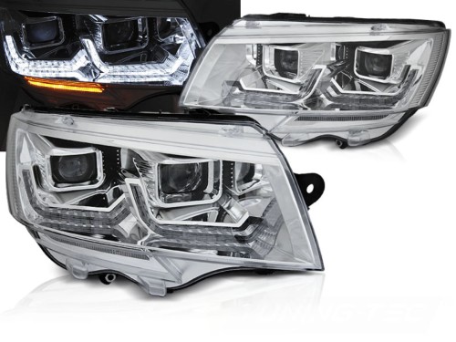 LAMPY PRZEDNIE REFLEKTORY CHROME DRL SEQ LED VW T6.1 20+