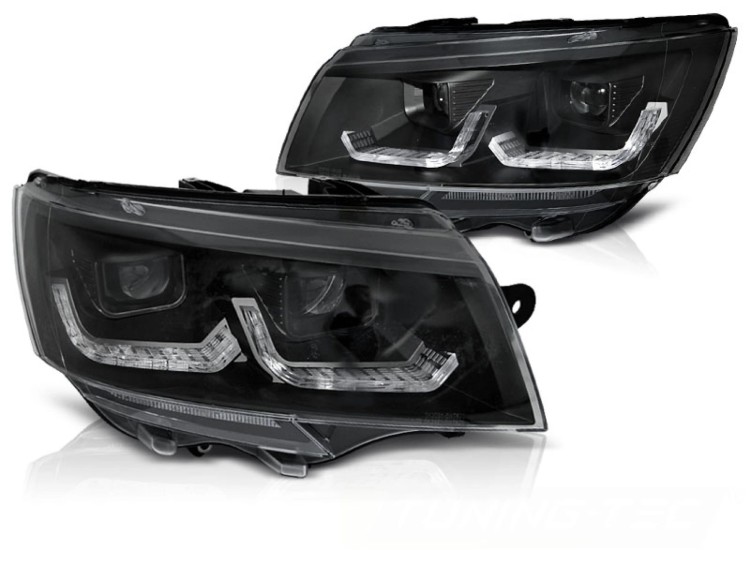 LAMPY PRZEDNIE REFLEKTORY BLACK DRL SEQ LED VW T6.1 20+
