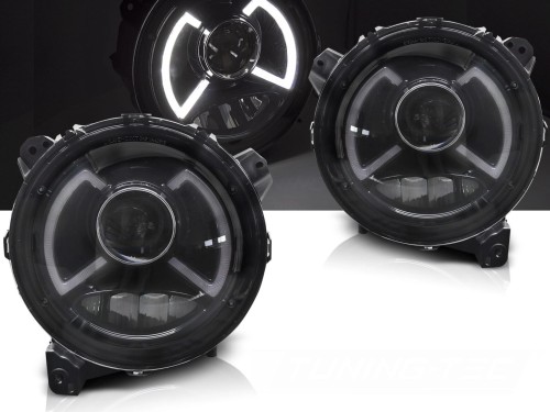 LAMPY PRZEDNIE REFLEKTORY JEEP WRANGLER JL 18-23 FULL LED BLACK
