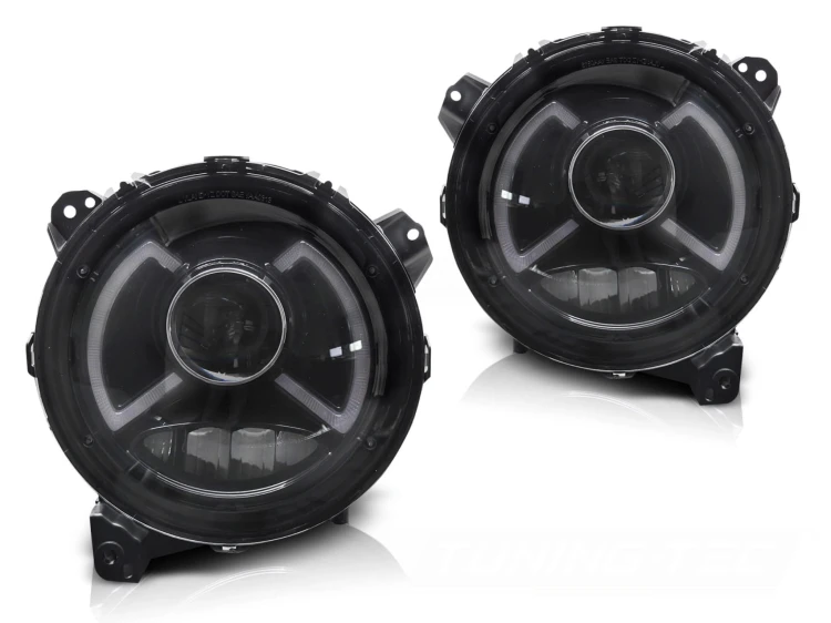 LAMPY PRZEDNIE REFLEKTORY JEEP WRANGLER JL 18-23 FULL LED BLACK