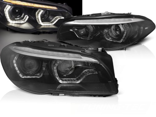 LAMPY PRZEDNIE REFLEKTORY XENON AFS ANGEL LED BLACK BMW SERII 5 F10/F11 10+