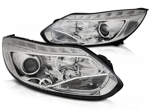 LAMPY PRZEDNIE REFLEKTORY FORD FOCUS MK3 11- 10.14 LED CHROME