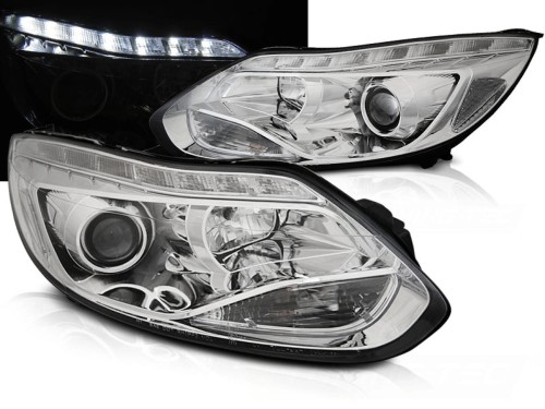 LAMPY PRZEDNIE REFLEKTORY FORD FOCUS MK3 11- 10.14 LED CHROME