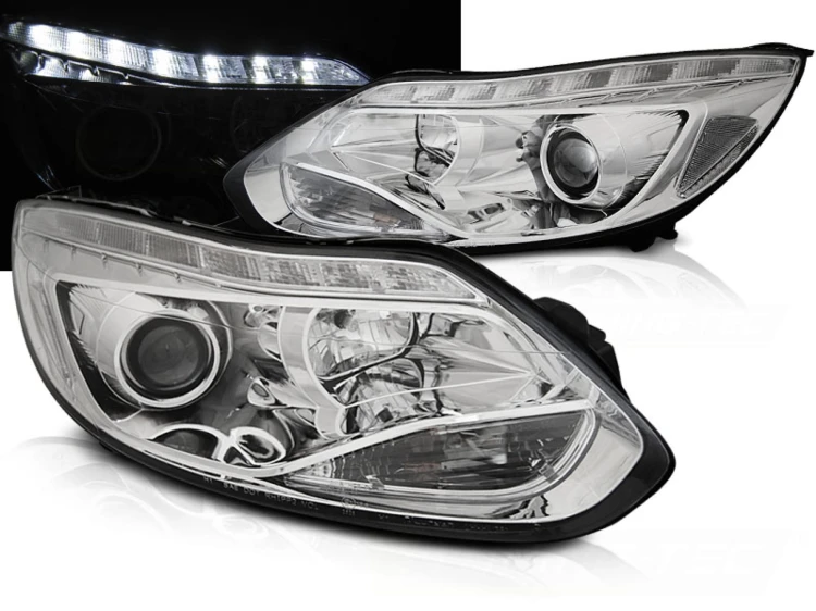 LAMPY PRZEDNIE REFLEKTORY FORD FOCUS MK3 11- 10.14 LED CHROME