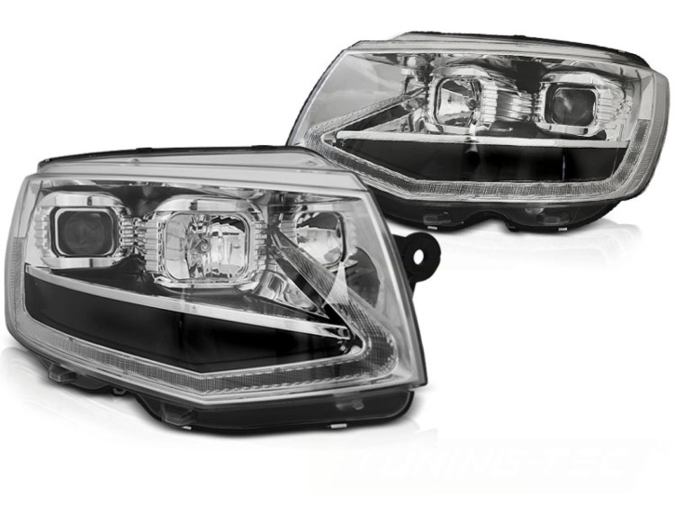 ZDERZAK PRZEDNI CHROME DRL SEQ VW T6 15-19 LED