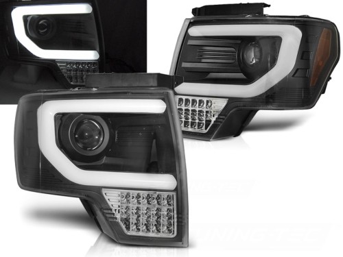 LAMPY PRZEDNIE REFLEKTORY FORD F150 MK12 08-14 BLACK LED