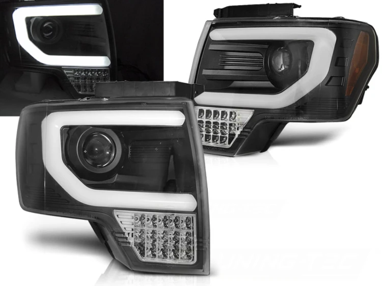 LAMPY PRZEDNIE REFLEKTORY FORD F150 MK12 08-14 BLACK LED