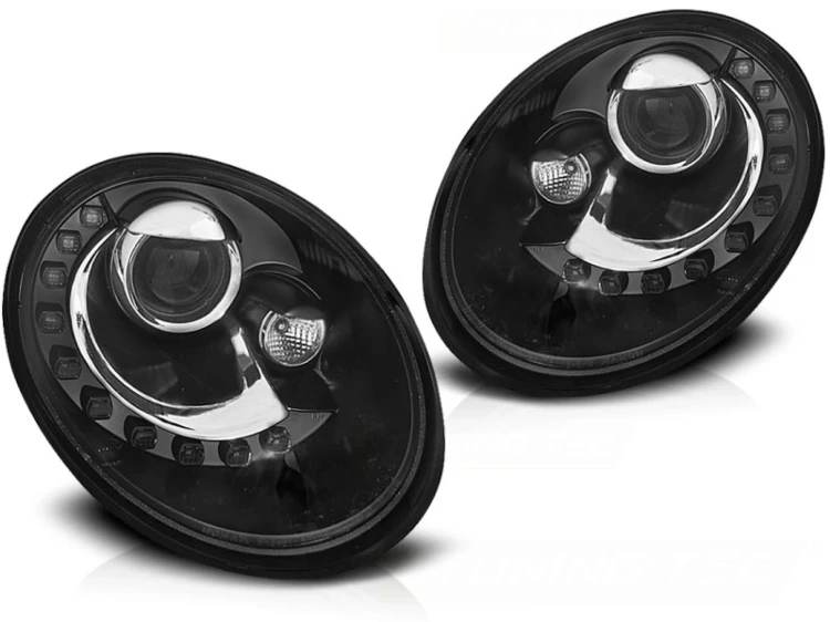 LAMPY PRZEDNIE REFLEKTORY BLACK VW NEW BEETLE 06-12 LED