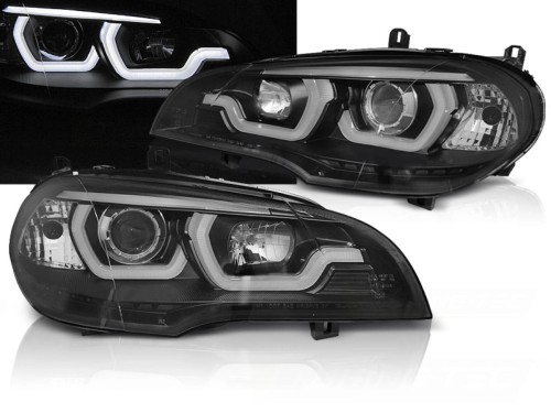 LAMPY PRZEDNIE REFLEKTORY BLACK BMW X5 E70 07-13 LED