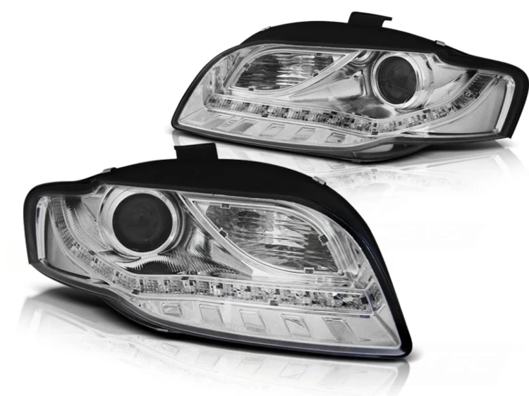 LAMPY PRZEDNIE REFLEKTORY CHROME AUDI A4 B7 11.04-03.08 LED