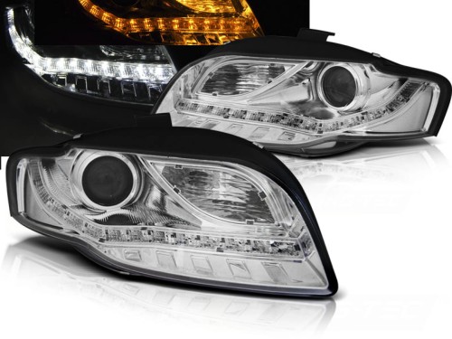 LAMPY PRZEDNIE REFLEKTORY CHROME AUDI A4 B7 11.04-03.08 LED