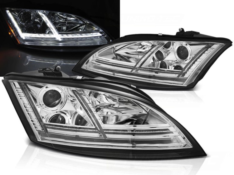 LAMPY PRZEDNIE REFLEKTORY LED CHROME SEQ AUDI TT 06-10 8J