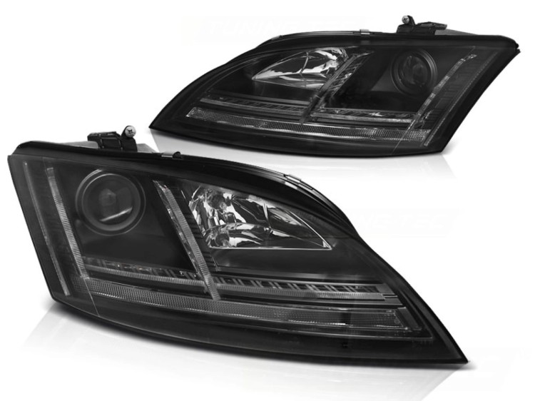 LAMPY PRZEDNIE REFLEKTORY XENON LED DRL BLACK SEQ AUDI TT 06-10 8J