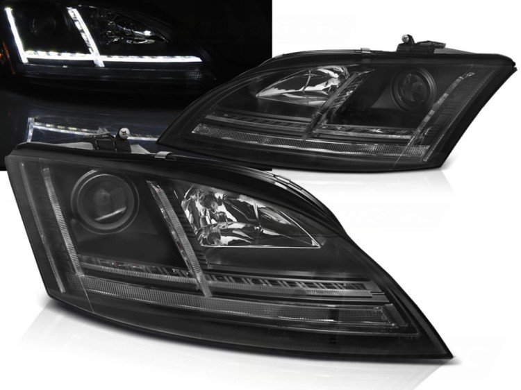 LAMPY PRZEDNIE REFLEKTORY XENON LED DRL BLACK SEQ AUDI TT 06-10 8J