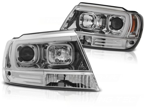 LAMPY PRZEDNIE REFLEKTORY JEEP GRAND CHEROKEE 99-05.05 CHROME LED