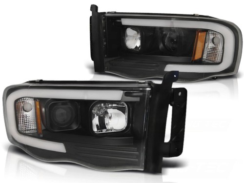 LAMPY PRZEDNIE REFLEKTORY BLACK DODGE RAM 02-06 LED