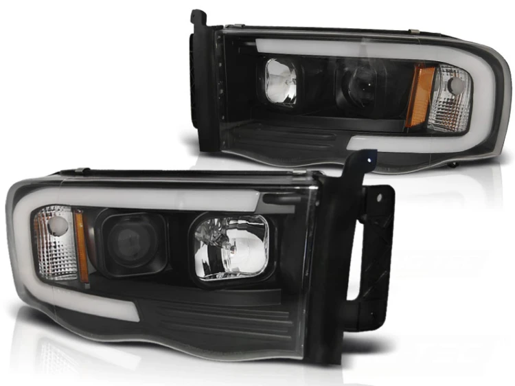 LAMPY PRZEDNIE REFLEKTORY BLACK DODGE RAM 02-06 LED