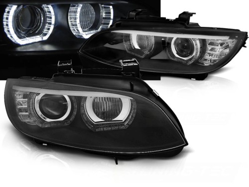 LAMPY PRZEDNIE REFLEKTORY XENON ANGEL LED BLACK BMW SERII 3E92/E93 06-10
