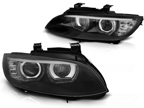 LAMPY PRZEDNIE REFLEKTORY XENON ANGEL LED BLACK BMW SERII 3E92/E93 06-10