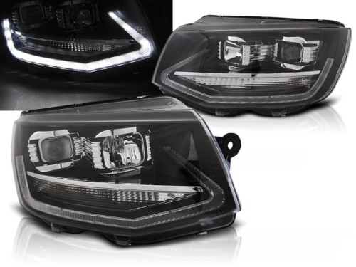 LAMPY PRZEDNIE REFLEKTORY DRL BLACK VW T6 15-19