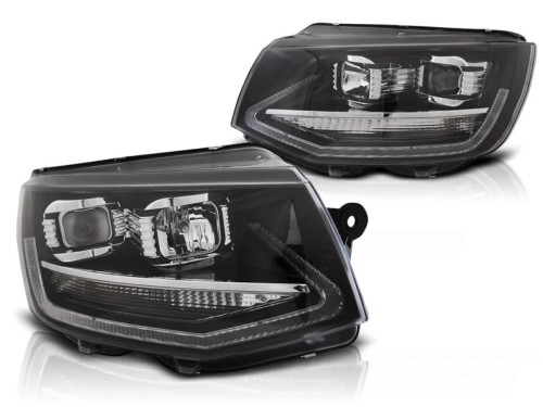 LAMPY PRZEDNIE REFLEKTORY DRL BLACK VW T6 15-19