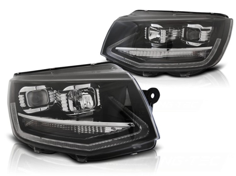 LAMPY PRZEDNIE REFLEKTORY DRL BLACK VW T6 15-19