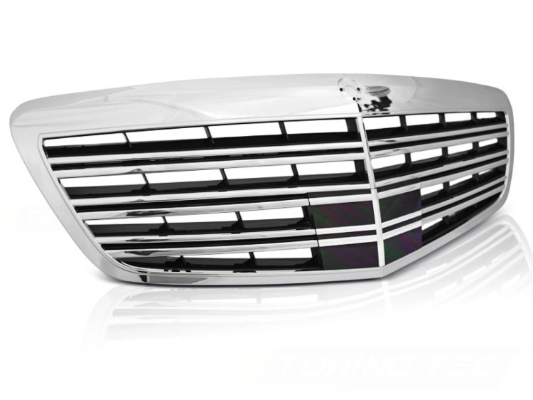 ATRAPA GRILL CHROME BLACK MERCEDES S KLASA W221 09-13