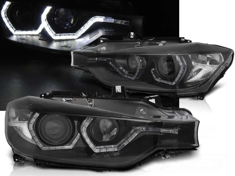 LAMPY PRZEDNIE REFLEKTORY ANGEL EYES LED BLACK BMW SERII 3 F30/F31 11-15
