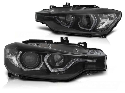 LAMPY PRZEDNIE REFLEKTORY ANGEL EYES LED BLACK BMW SERII 3 F30/F31 11-15