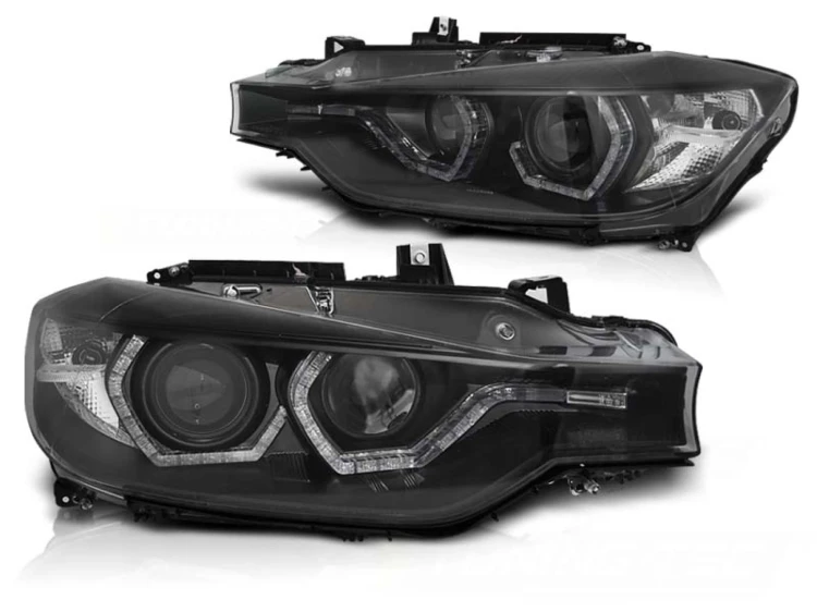 LAMPY PRZEDNIE REFLEKTORY ANGEL EYES LED BLACK BMW SERII 3 F30/F31 11-15