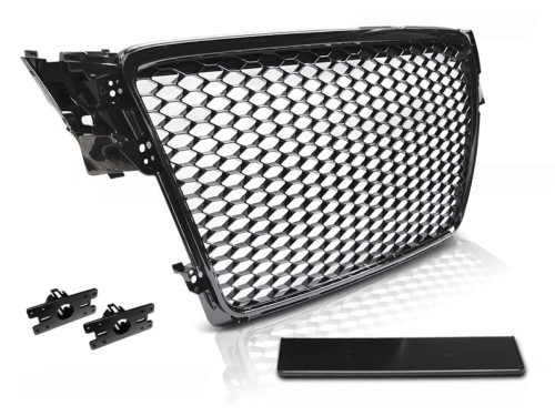 ATRAPA GRILL GLOSSY BLACK AUDI A4 B8 08-11 PLASTER MIODU