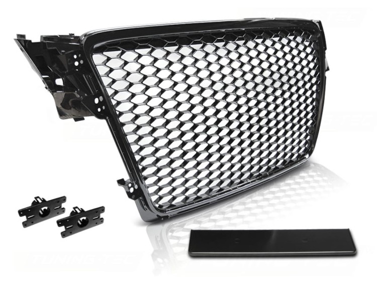 ATRAPA GRILL GLOSSY BLACK AUDI A4 B8 08-11 PLASTER MIODU