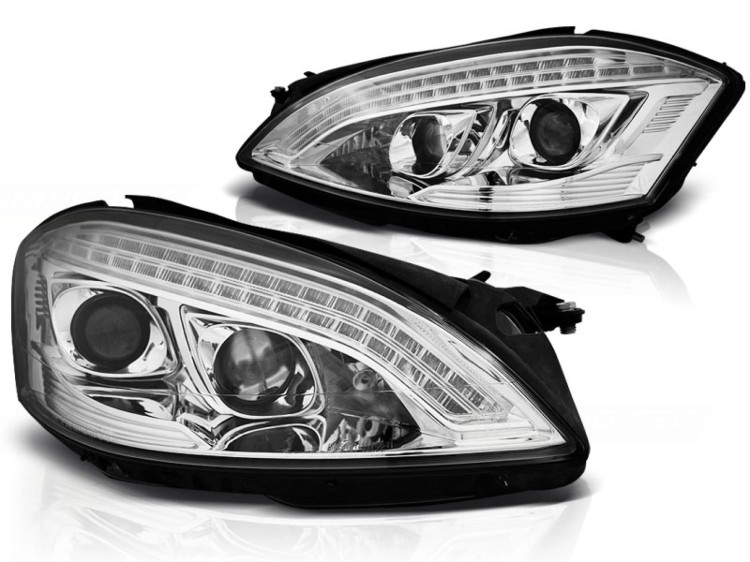 LAMPY PRZEDNIE REFLEKTORY XENON CHROME MERCEDES S KLASA W221 05-09