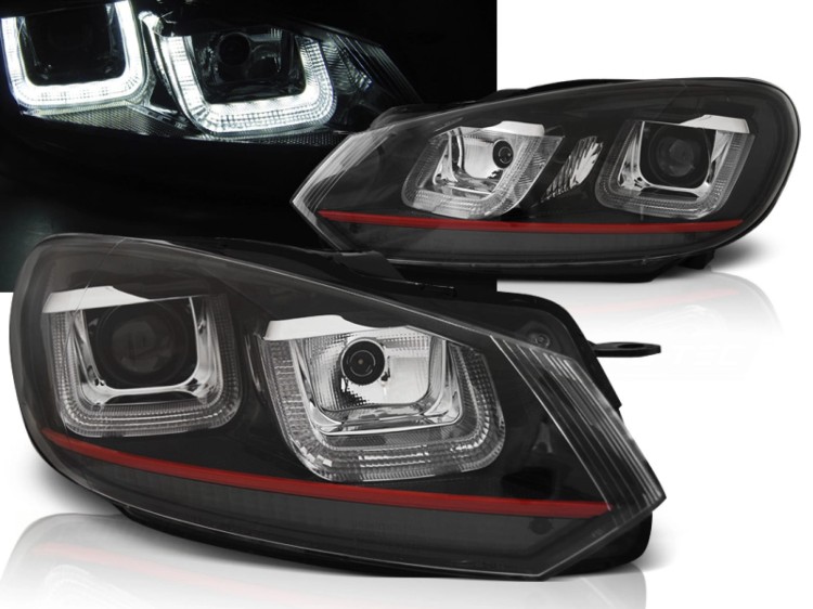 LAMPY PRZEDNIE REFLEKTORY BLACK RED LINE VW GOLF 6 08-12