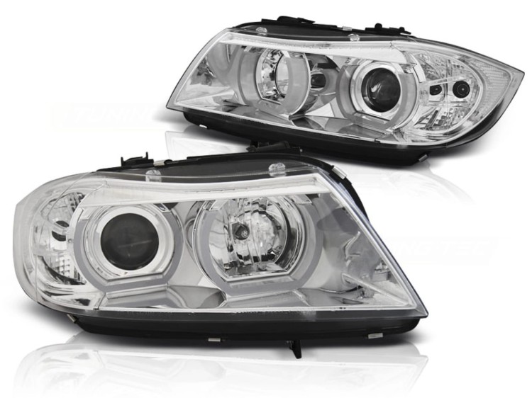 LAMPY PRZEDNIE REFLEKTORY XENON CHROME BMW SERII 3 E90/E91 03.05-08.08