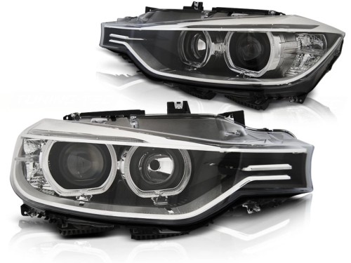 LAMPY PRZEDNIE REFLEKTORY ANGEL EYES LED BLACK BMW SERII 3 F30/F31 11-15