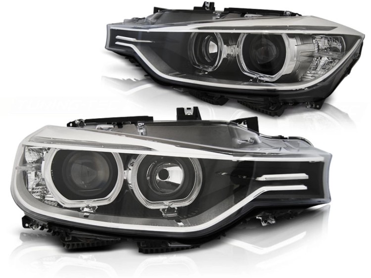 LAMPY PRZEDNIE REFLEKTORY ANGEL EYES LED BLACK BMW SERII 3 F30/F31 11-15
