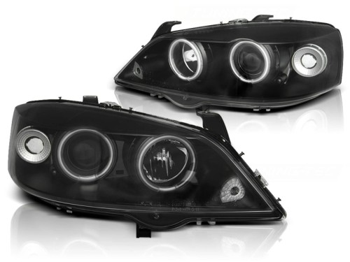 LAMPY PRZEDNIE REFLEKTORY OPEL ASTRA G 97-04 ANGEL EYES CCFL BLACK