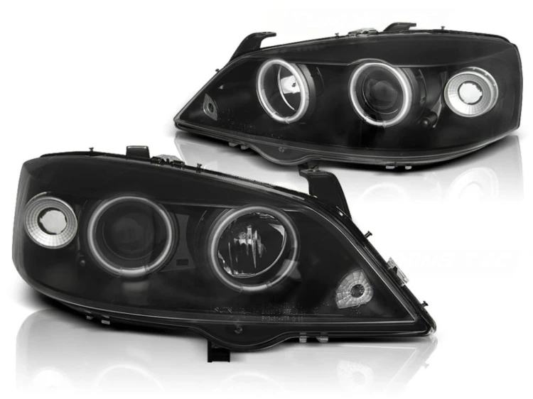 LAMPY PRZEDNIE REFLEKTORY OPEL ASTRA G 97-04 ANGEL EYES CCFL BLACK