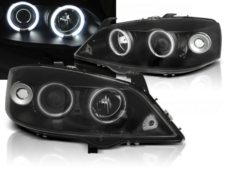 LAMPY PRZEDNIE REFLEKTORY OPEL ASTRA G 97-04 ANGEL EYES CCFL BLACK