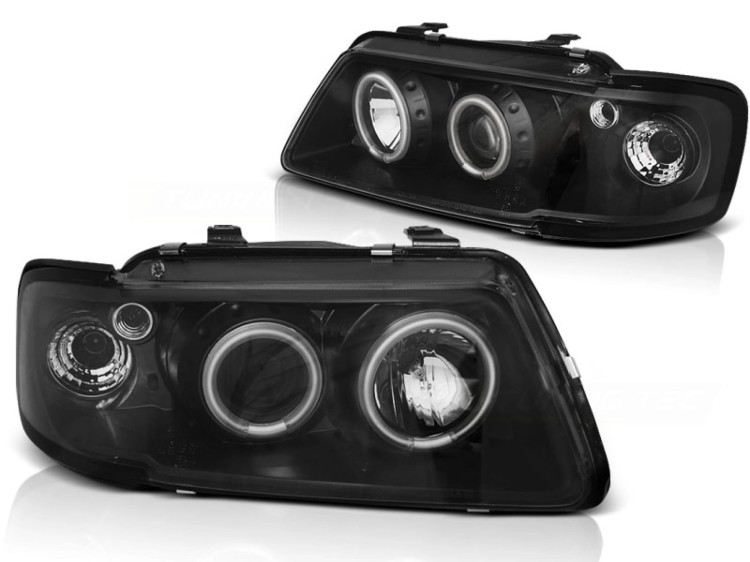 LAMPY PRZEDNIE REFLEKTORY ANGEL EYES CCFL BLACK AUDI A3 8L 96-00