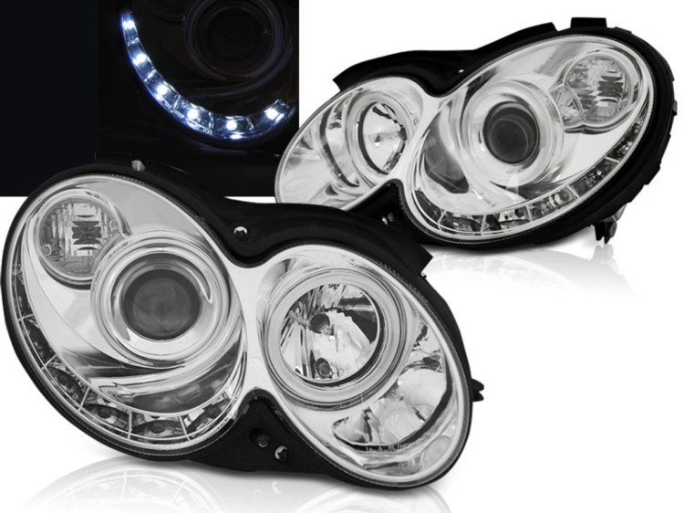 LAMPY PRZEDNIE REFLEKTORY CHROME MERCEDES CLK W209 03-10
