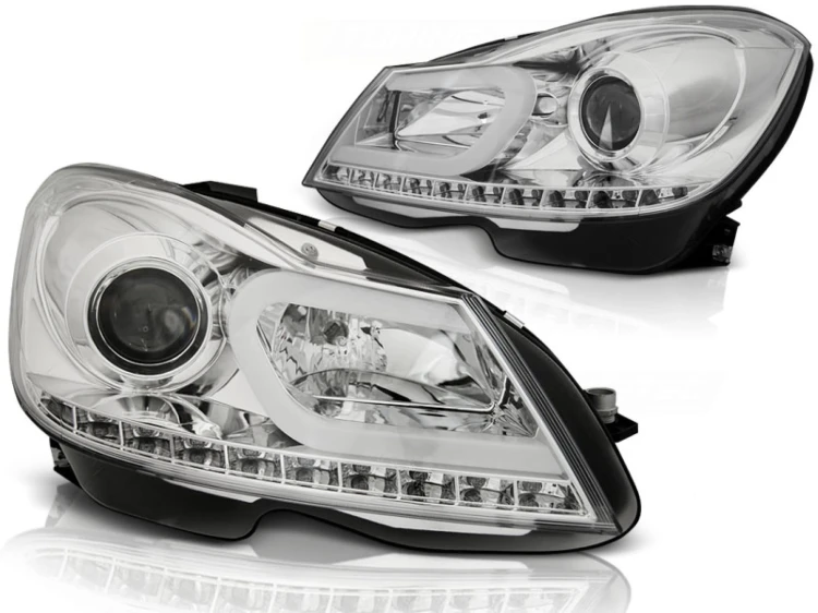 LAMPY PRZEDNIE REFLEKTORY CHROME MERCEDES C KLASA W204 11-14