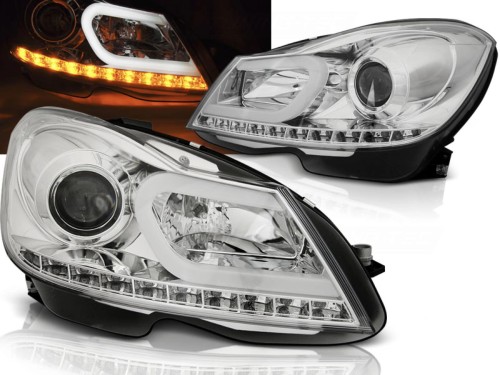 LAMPY PRZEDNIE REFLEKTORY CHROME MERCEDES C KLASA W204 11-14