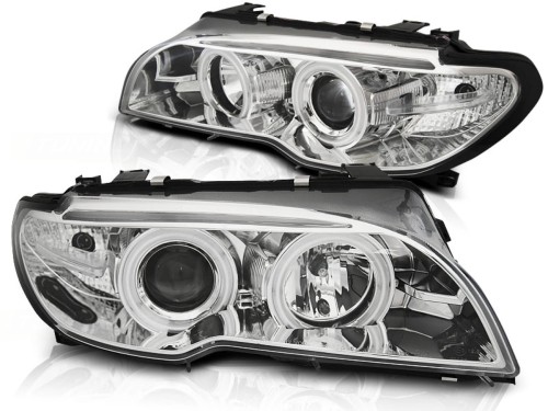 LAMPY PRZEDNIE REFLEKTORY XENON CHROME BMW SERII 3 E46 03-06 COUPE CABRIO