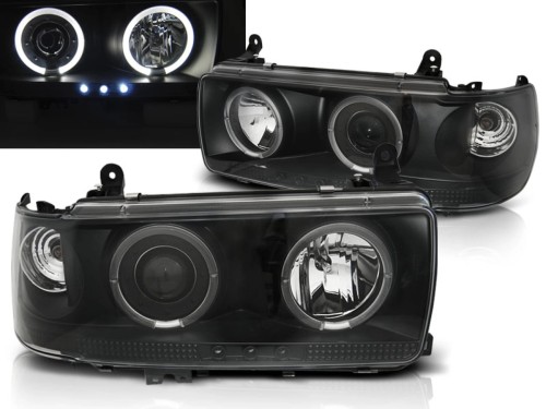 LAMPY PRZEDNIE REFLEKTORY TOYOTA LAND CRUISER FJ 80 90-97 BLACK