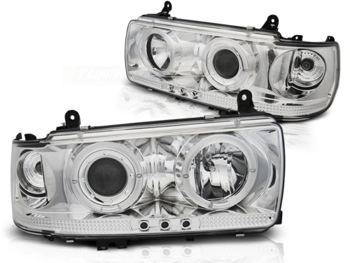 LAMPY PRZEDNIE REFLEKTORY TOYOTA LAND CRUISER FJ 80 90-97 CHROME