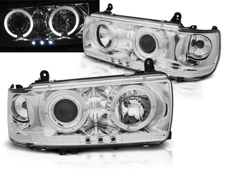 LAMPY PRZEDNIE REFLEKTORY TOYOTA LAND CRUISER FJ 80 90-97 CHROME
